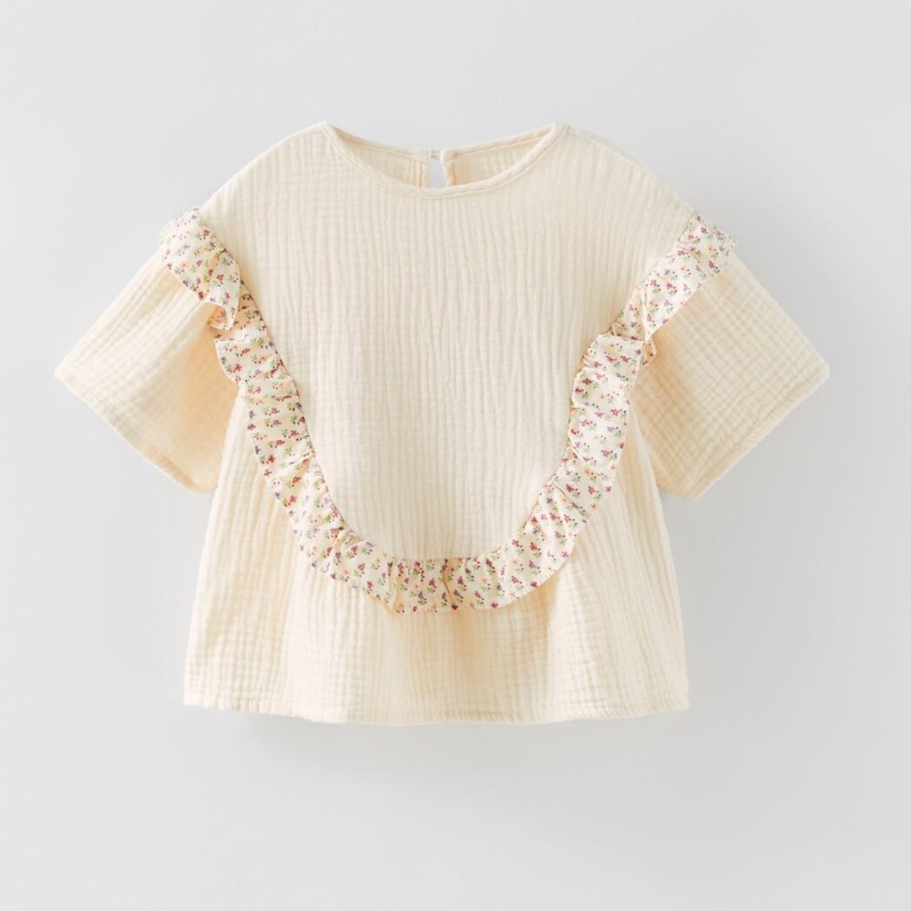 Zara Cotton Shirt with Ruffle size 4-5